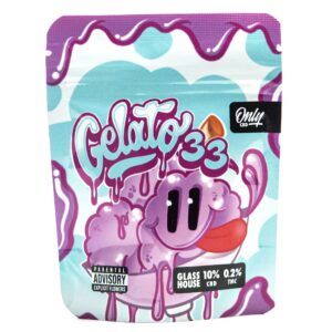 Flor Gelato 33 CBD con aroma dulce y presencia visual premium