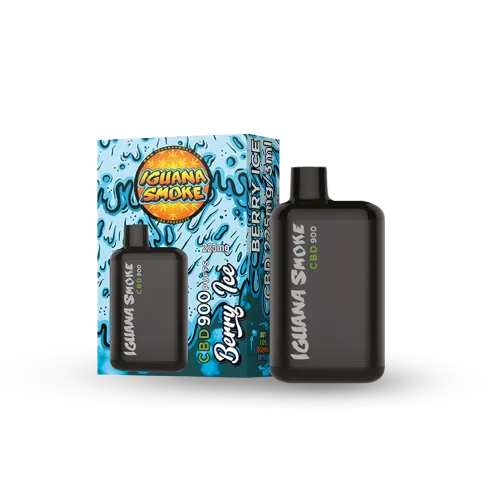 Dispositivo y caja del Iguana Smoke CBD 900 Berry Ice – 3ml