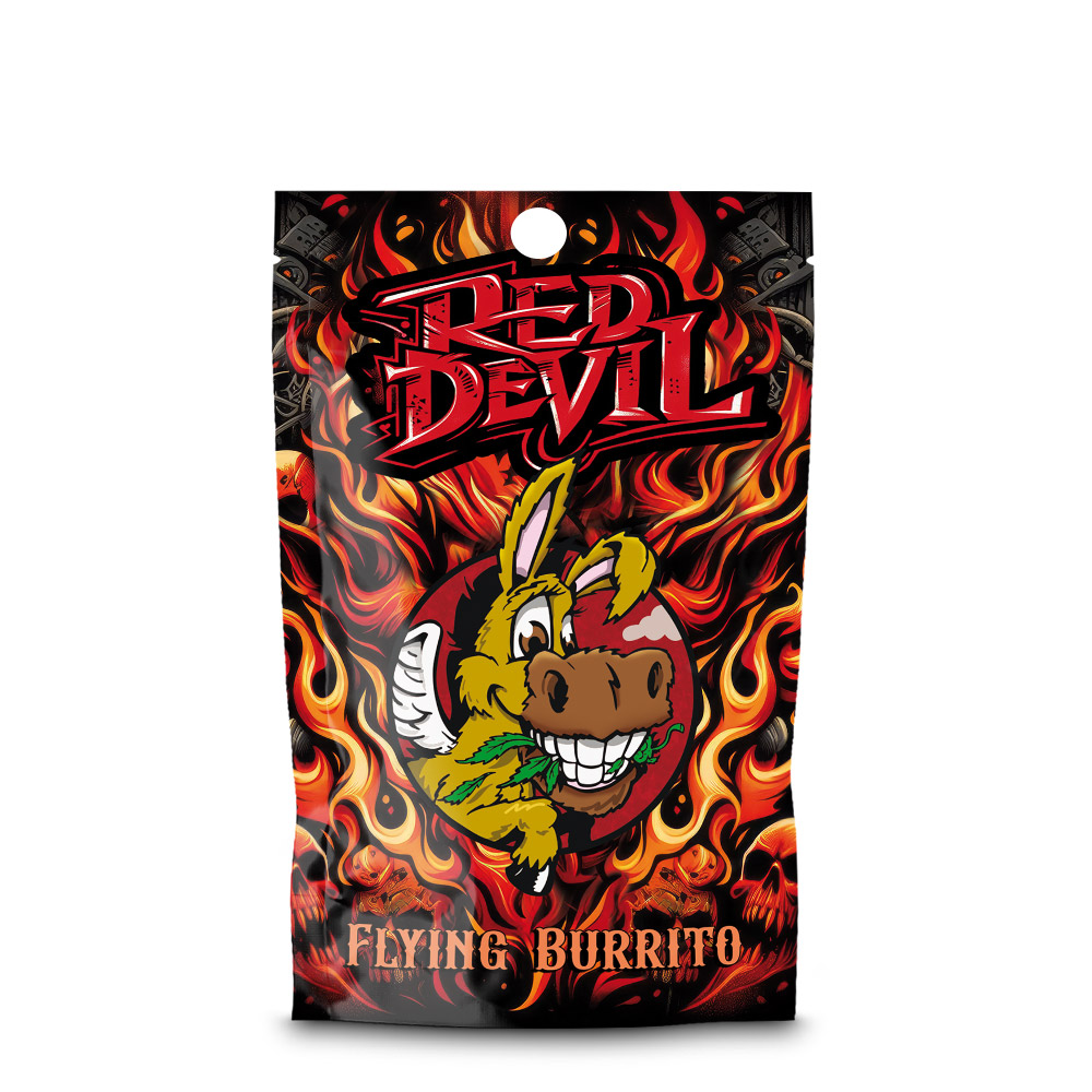 Red Devil Hash de Flying Burrito – hachís CBD rojo artesanal con aroma especiado