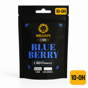 Envase Million CBD Blueberry versión 10-OH, flor de cáñamo con CBD