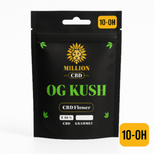 Envase Million CBD OG Kush versión 10-OH, flor de cáñamo con CBD