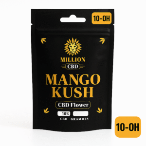 Flores Mango Kush 10-OH Million CBD en envase negro
