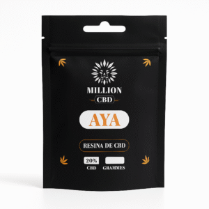 Resina de CBD Aya 20% Million CBD en envase negro