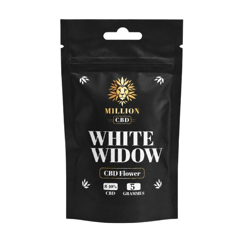 Envase White Widow CBD Flower Million CBD sin fondo