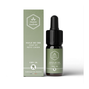 Aceite CBD 3% para mascotas Le Chanvrier Français 10 ml con caja y frasco
