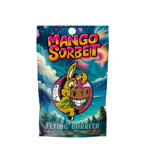 Envase Mango Sorbet Flying Burrito hash CBD