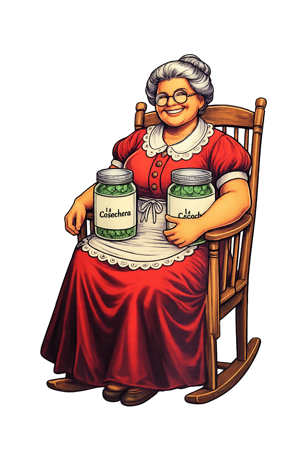 La Cosechera CBD - ilustraci?n de la abuela de la marca