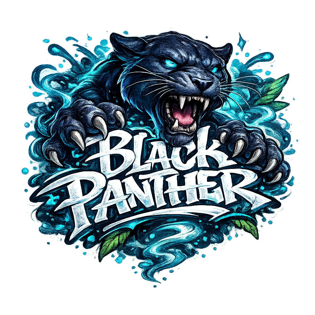 Gr?fico Black Panther Naturwest CBD para cabecera de marca