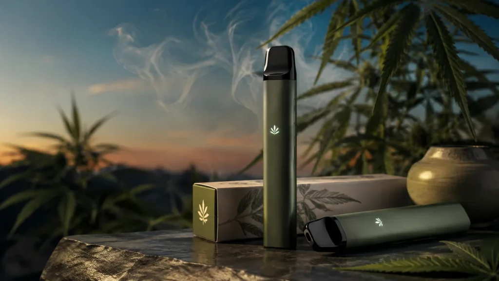 Vapers de CBD en una escena exterior al atardecer